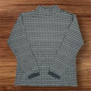 Vintage 80s 90s LL Bean Women’s Fair Isle Long Sleeve Shirt USA Made Medium